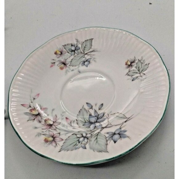 Vintage Queens Rosina Tea Cup and Saucer, Pastel Blue and Pink Flower - Picture 7 of 11